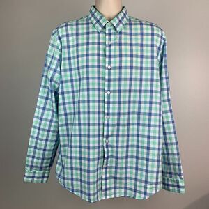 Mens' Express sz XL Plaid Shirt Modern Fit 17 17 1/2 Button Front Long Sleeve
